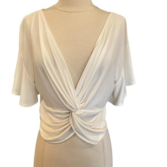 Leith White Knot Front Short Sleeve Top - Picture 3 of 8